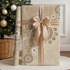Beige Lizards Australia Wrapping Paper Boomerang Indigenous Art - Aussie Hoodie