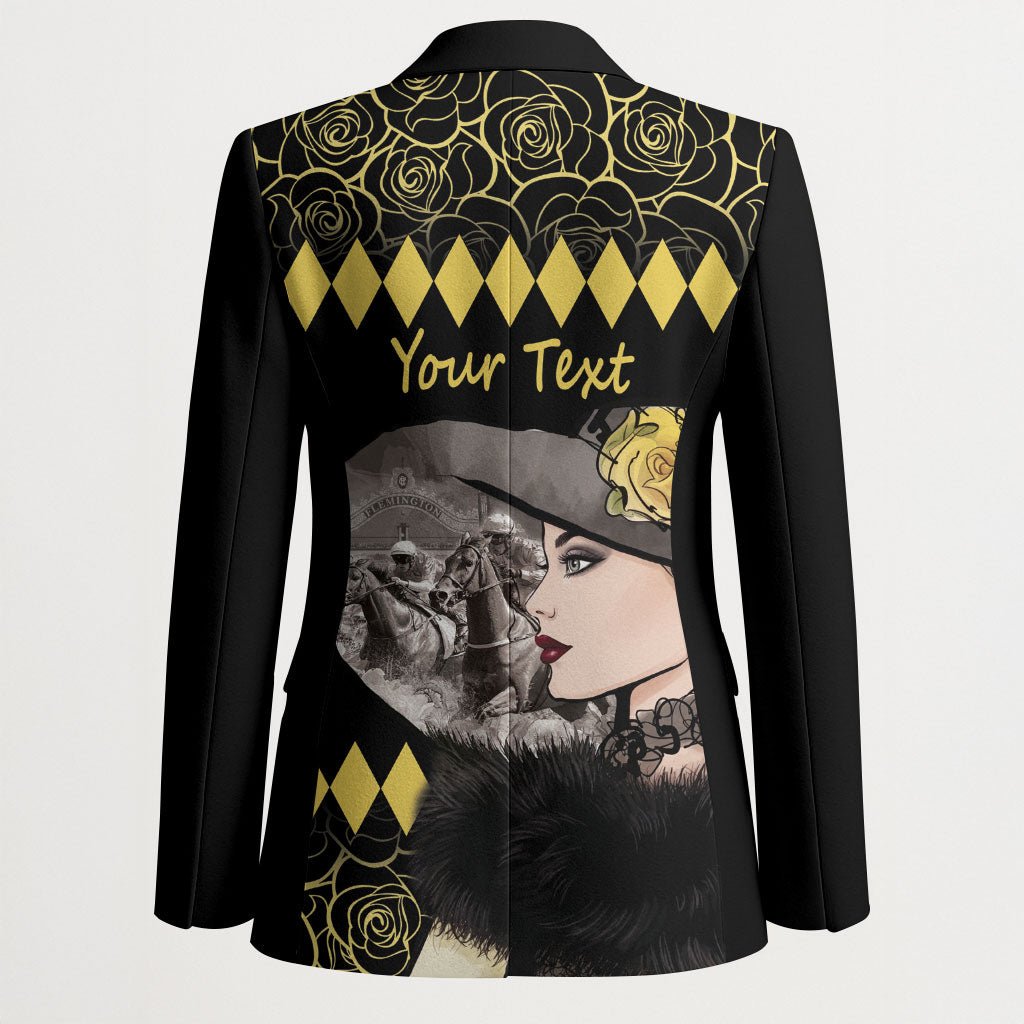Personalised Melbourne Cup Australia Blazer Gorgeous Lady Yellow Rose