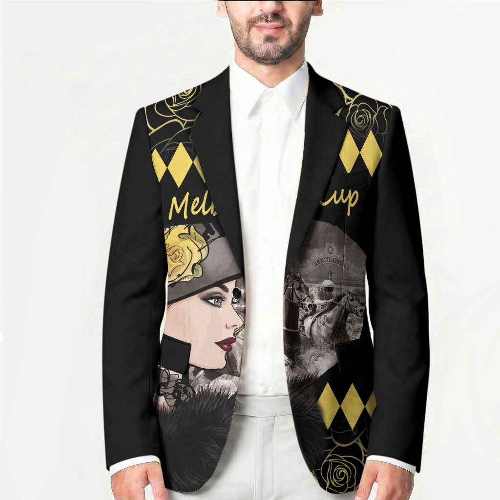 Personalised Melbourne Cup Australia Blazer Gorgeous Lady Yellow Rose