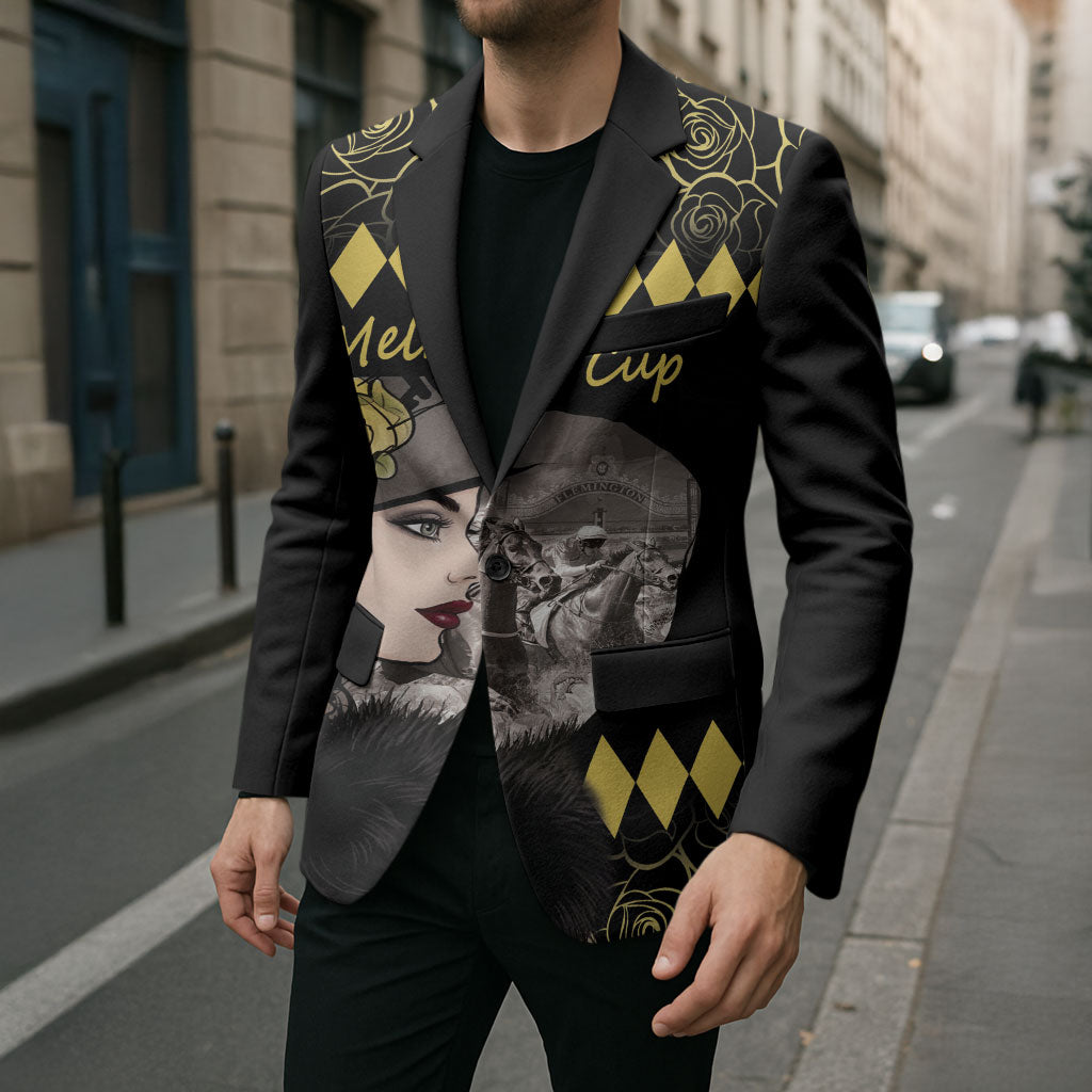 Personalised Melbourne Cup Australia Blazer Gorgeous Lady Yellow Rose