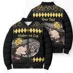 Personalised Melbourne Cup Australia Bomber Puffer Jacket Gorgeous Lady Yellow Rose