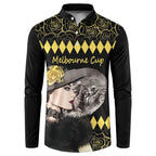 Personalised Melbourne Cup Australia Button Sweatshirt Gorgeous Lady Yellow Rose