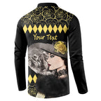 Personalised Melbourne Cup Australia Button Sweatshirt Gorgeous Lady Yellow Rose
