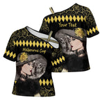Personalised Melbourne Cup Australia Cross Shoulder Shirt Gorgeous Lady Yellow Rose