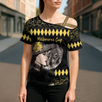 Personalised Melbourne Cup Australia Cross Shoulder Shirt Gorgeous Lady Yellow Rose