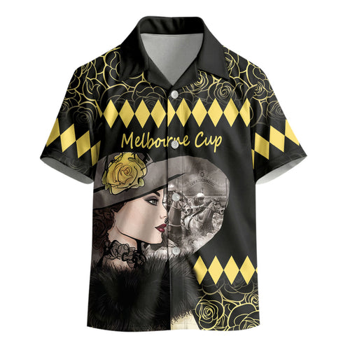 Personalised Melbourne Cup Australia Kid Hawaiian Shirt Gorgeous Lady Yellow Rose