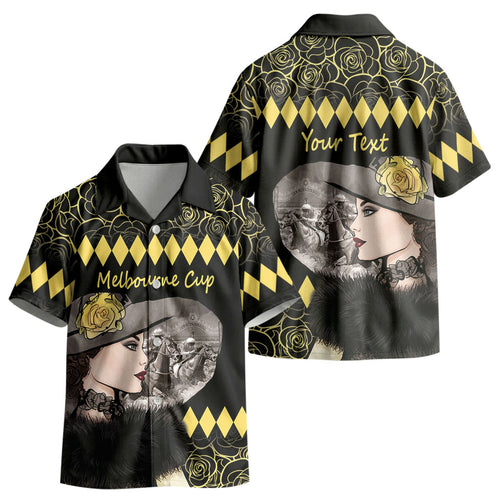 Personalised Melbourne Cup Australia Kid Hawaiian Shirt Gorgeous Lady Yellow Rose