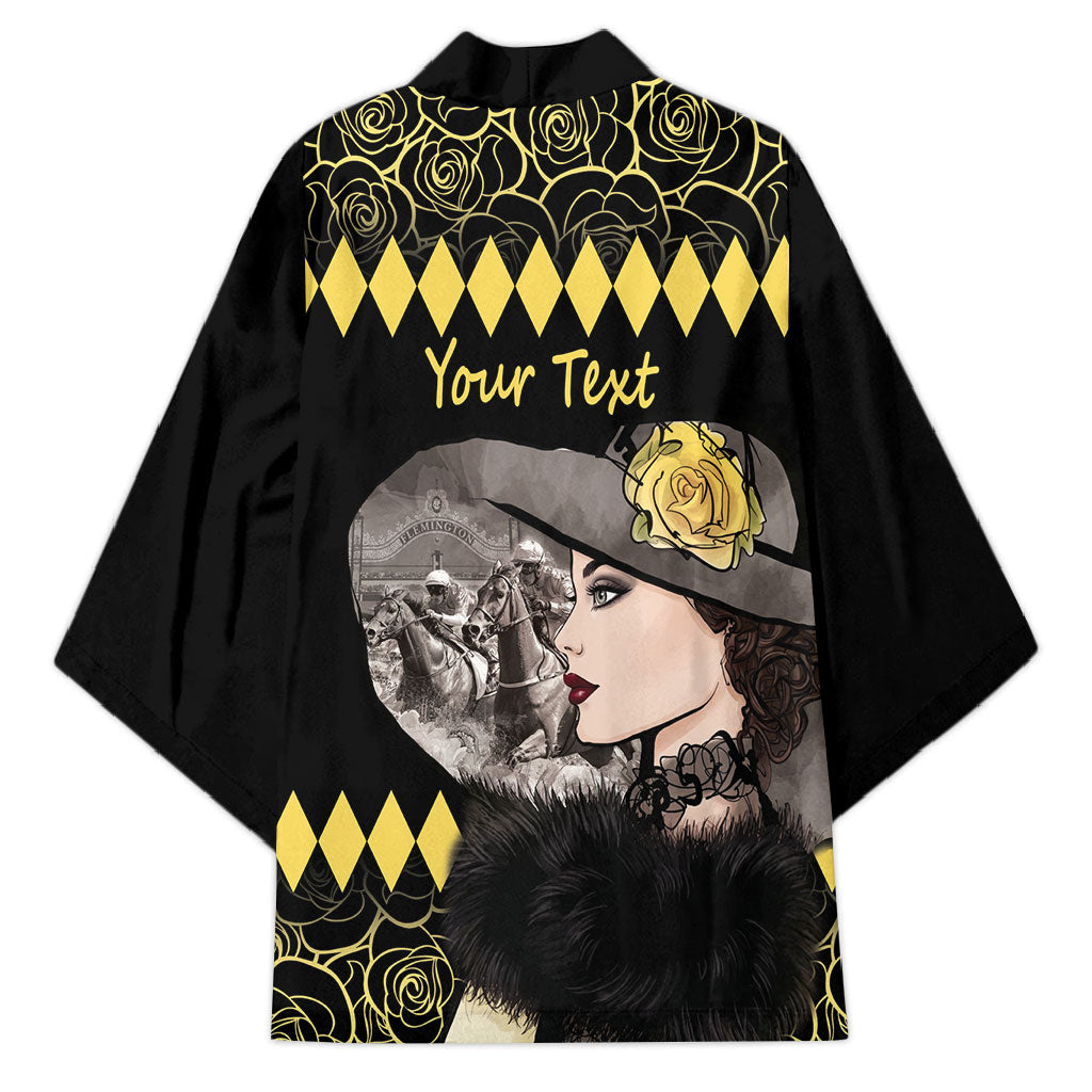 Personalised Melbourne Cup Australia Kimono Gorgeous Lady Yellow Rose