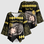 Personalised Melbourne Cup Australia Kimono Sleeve Blouse Gorgeous Lady Yellow Rose