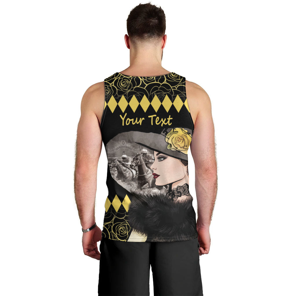 Personalised Melbourne Cup Australia Men Tank Top Gorgeous Lady Yellow Rose