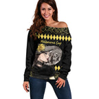 Personalised Melbourne Cup Australia Off Shoulder Sweater Gorgeous Lady Yellow Rose