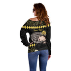 Personalised Melbourne Cup Australia Off Shoulder Sweater Gorgeous Lady Yellow Rose