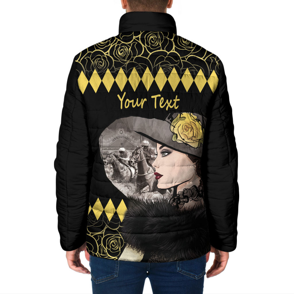 Personalised Melbourne Cup Australia Padded Jacket Gorgeous Lady Yellow Rose