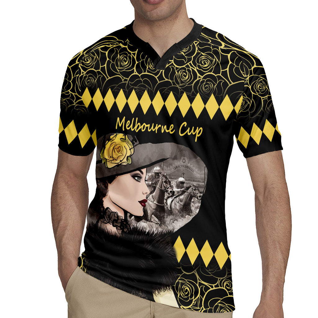 Personalised Melbourne Cup Australia Rugby Jersey Gorgeous Lady Yellow Rose