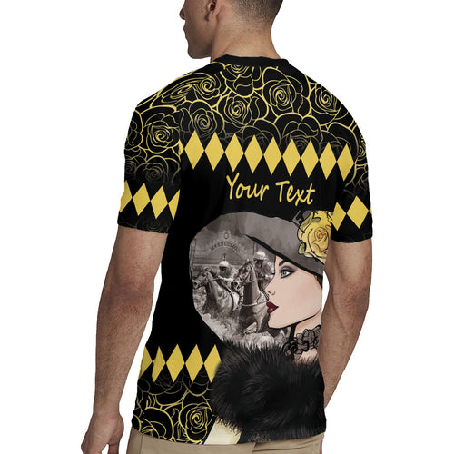 Personalised Melbourne Cup Australia Rugby Jersey Gorgeous Lady Yellow Rose