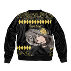 Personalised Melbourne Cup Australia Sleeve Zip Bomber Jacket Gorgeous Lady Yellow Rose
