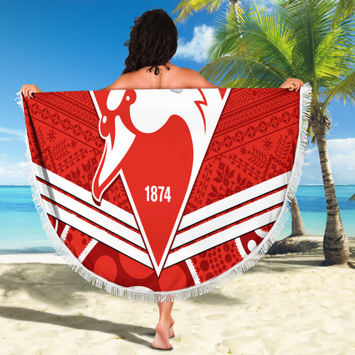 personalised-swans-football-christmas-beach-blanket-merry-xmas-2023-mix-aboriginal-art