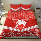 personalised-swans-football-christmas-bedding-set-merry-xmas-2023-mix-aboriginal-art