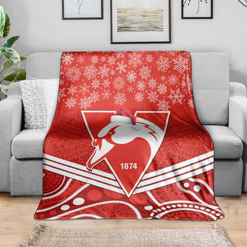 personalised-swans-football-christmas-blanket-merry-xmas-2023-mix-aboriginal-art