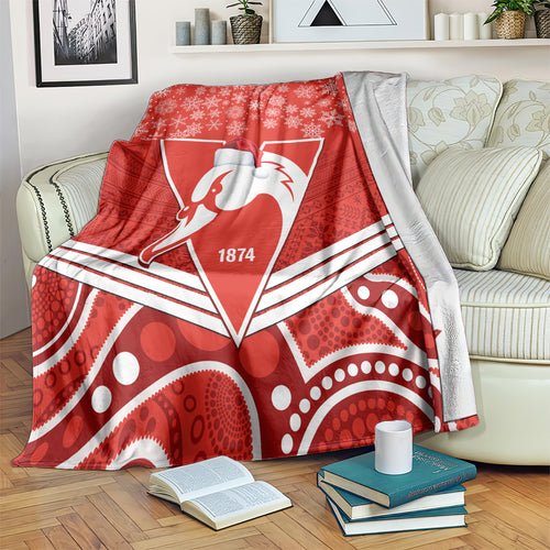 personalised-swans-football-christmas-blanket-merry-xmas-2023-mix-aboriginal-art