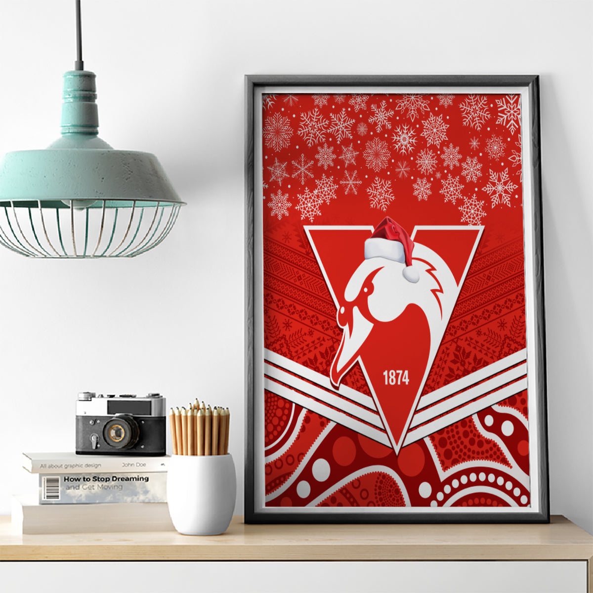 personalised-swans-football-christmas-canvas-wall-art-merry-xmas-2023-mix-aboriginal-art