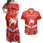 personalised-swans-football-christmas-couples-matching-off-shoulder-maxi-dress-and-hawaiian-shirt-merry-xmas-2023-mix-aboriginal-art