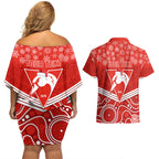 personalised-swans-football-christmas-couples-matching-off-shoulder-short-dress-and-hawaiian-shirt-merry-xmas-2023-mix-aboriginal-art
