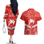 personalised-swans-football-christmas-couples-matching-off-the-shoulder-long-sleeve-dress-and-hawaiian-shirt-merry-xmas-2023-mix-aboriginal-art