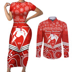 personalised-swans-football-christmas-couples-matching-short-sleeve-bodycon-dress-and-long-sleeve-button-shirt-merry-xmas-2023-mix-aboriginal-art
