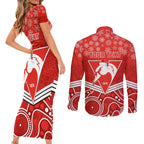 personalised-swans-football-christmas-couples-matching-short-sleeve-bodycon-dress-and-long-sleeve-button-shirt-merry-xmas-2023-mix-aboriginal-art