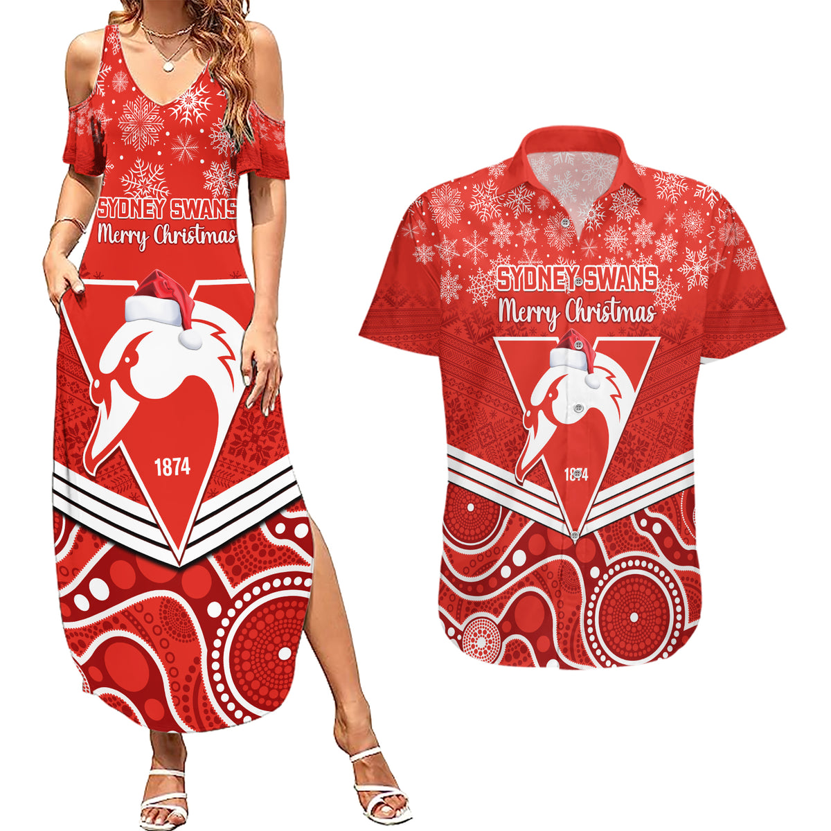 personalised-swans-football-christmas-couples-matching-summer-maxi-dress-and-hawaiian-shirt-merry-xmas-2023-mix-aboriginal-art