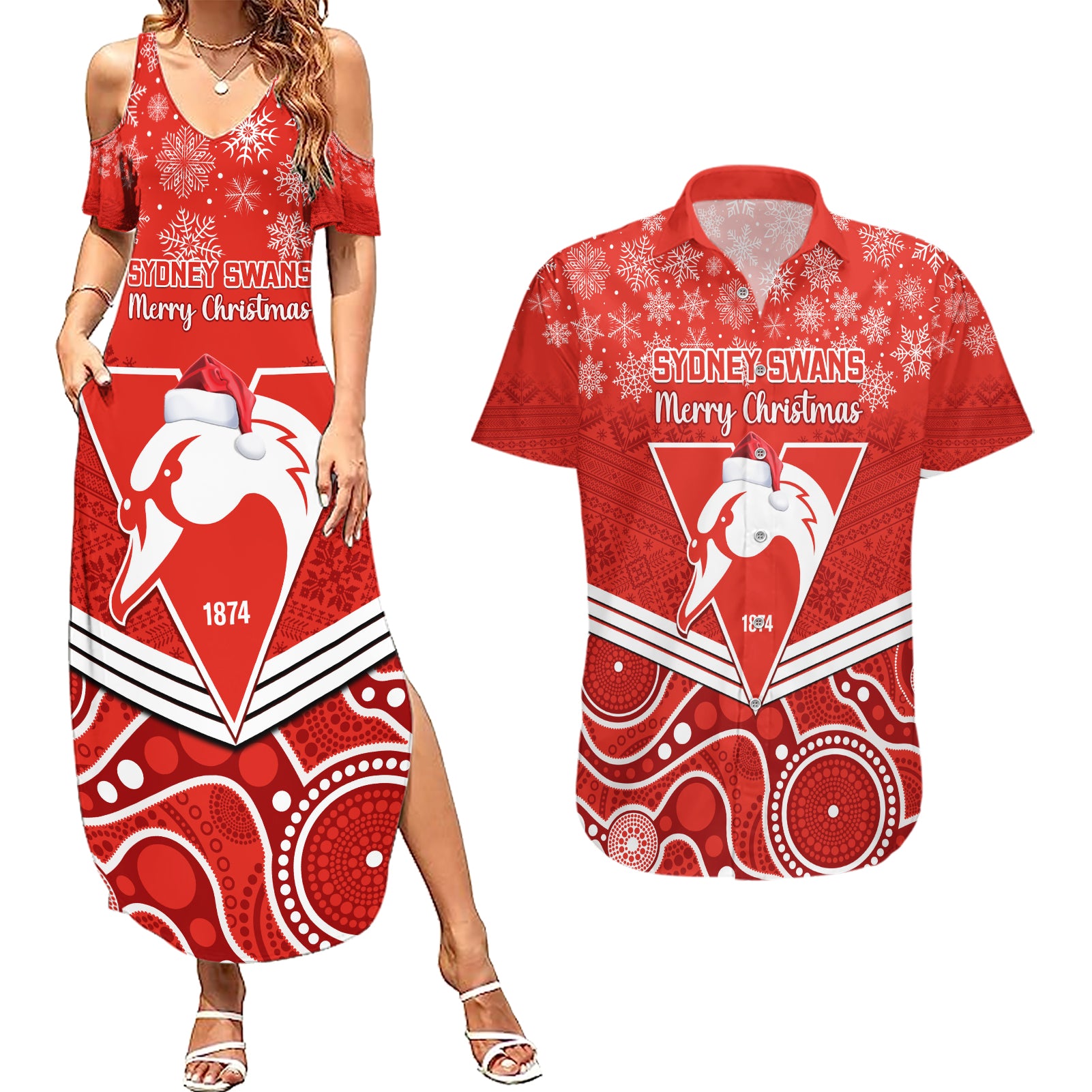 personalised-swans-football-christmas-couples-matching-summer-maxi-dress-and-hawaiian-shirt-merry-xmas-2023-mix-aboriginal-art