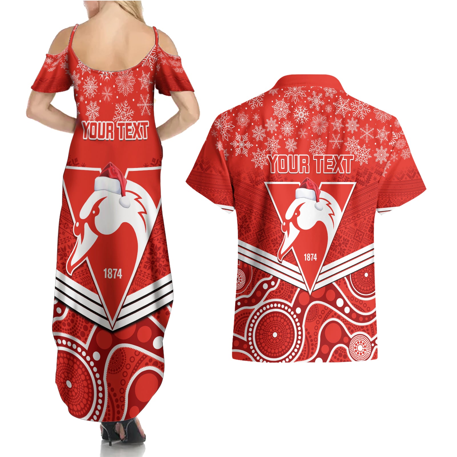 personalised-swans-football-christmas-couples-matching-summer-maxi-dress-and-hawaiian-shirt-merry-xmas-2023-mix-aboriginal-art