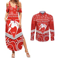personalised-swans-football-christmas-couples-matching-summer-maxi-dress-and-long-sleeve-button-shirt-merry-xmas-2023-mix-aboriginal-art