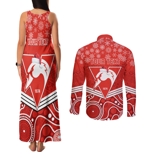 personalised-swans-football-christmas-couples-matching-tank-maxi-dress-and-long-sleeve-button-shirt-merry-xmas-2023-mix-aboriginal-art