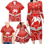 personalised-swans-football-christmas-family-matching-long-sleeve-bodycon-dress-and-hawaiian-shirt-merry-xmas-2023-mix-aboriginal-art