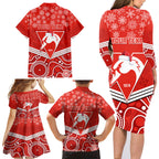 personalised-swans-football-christmas-family-matching-long-sleeve-bodycon-dress-and-hawaiian-shirt-merry-xmas-2023-mix-aboriginal-art