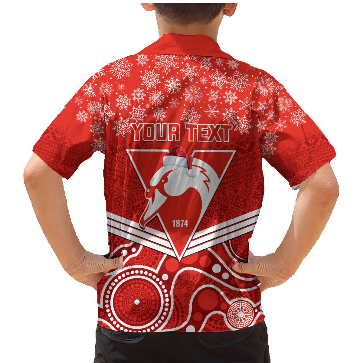 personalised-swans-football-christmas-family-matching-mermaid-dress-and-hawaiian-shirt-merry-xmas-2023-mix-aboriginal-art