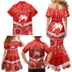 personalised-swans-football-christmas-family-matching-mermaid-dress-and-hawaiian-shirt-merry-xmas-2023-mix-aboriginal-art