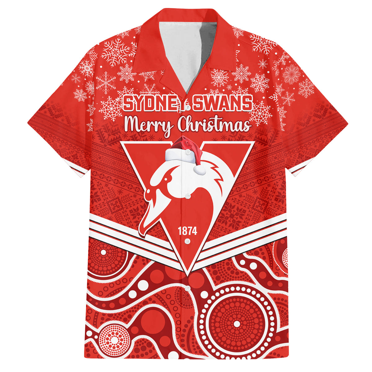 personalised-swans-football-christmas-family-matching-off-shoulder-long-sleeve-dress-and-hawaiian-shirt-merry-xmas-2023-mix-aboriginal-art