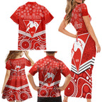personalised-swans-football-christmas-family-matching-short-sleeve-bodycon-dress-and-hawaiian-shirt-merry-xmas-2023-mix-aboriginal-art