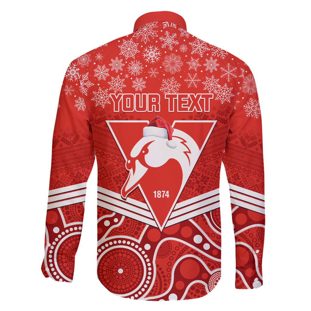 personalised-swans-football-christmas-family-matching-short-sleeve-bodycon-dress-and-hawaiian-shirt-merry-xmas-2023-mix-aboriginal-art