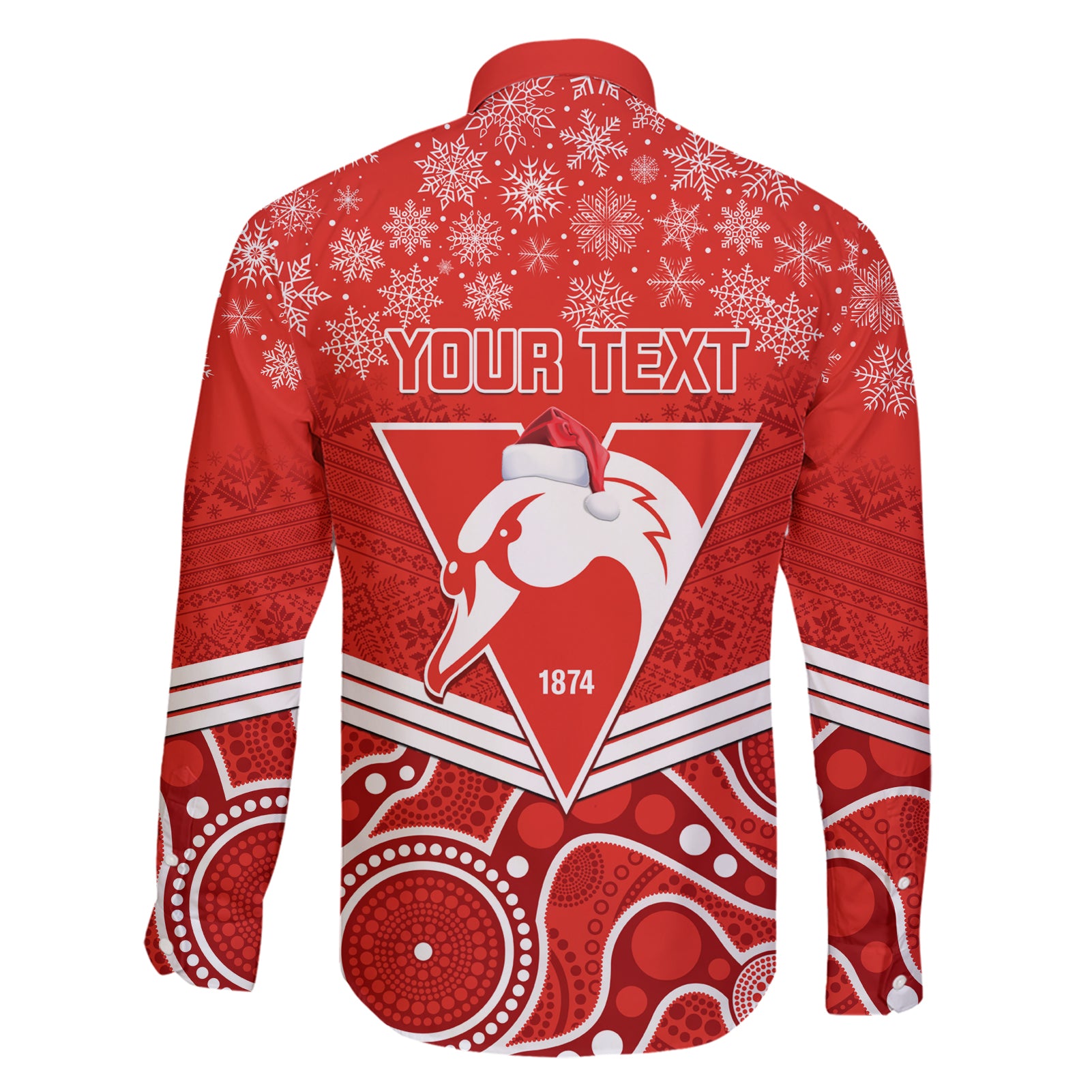 personalised-swans-football-christmas-family-matching-short-sleeve-bodycon-dress-and-hawaiian-shirt-merry-xmas-2023-mix-aboriginal-art