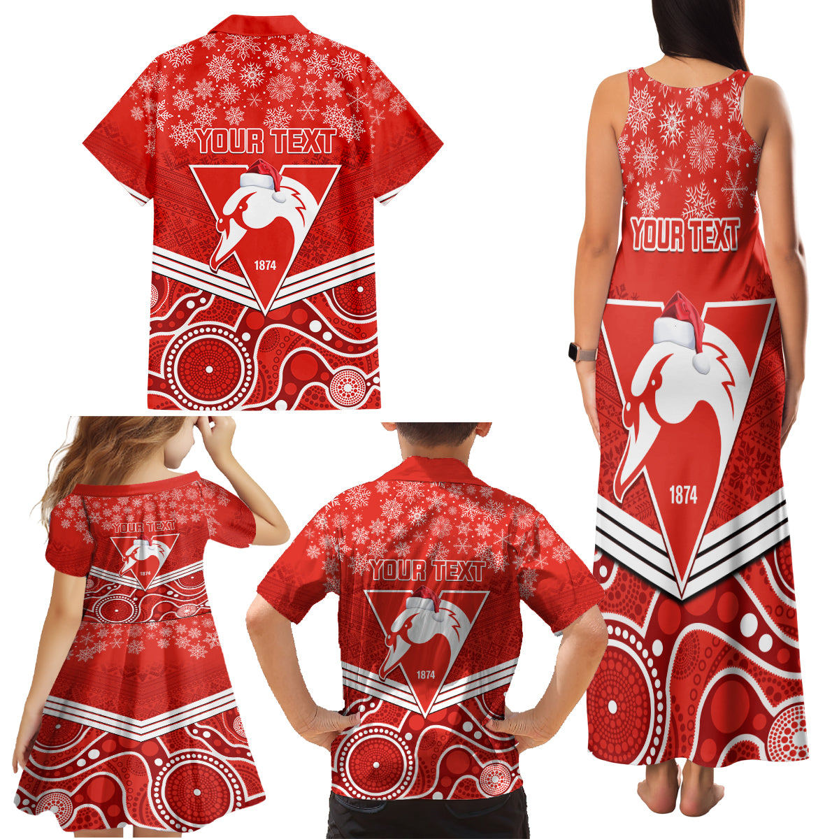 personalised-swans-football-christmas-family-matching-tank-maxi-dress-and-hawaiian-shirt-merry-xmas-2023-mix-aboriginal-art