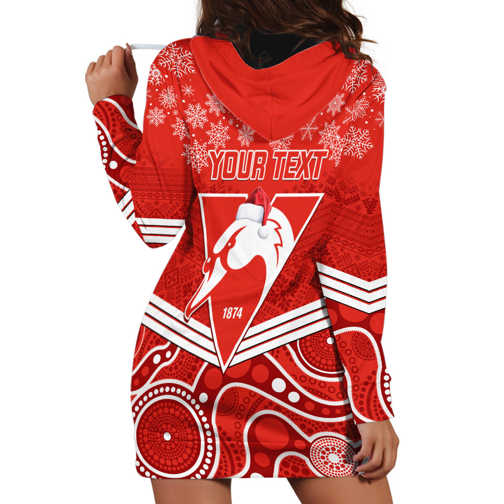 personalised-swans-football-christmas-hoodie-dress-merry-xmas-2023-mix-aboriginal-art