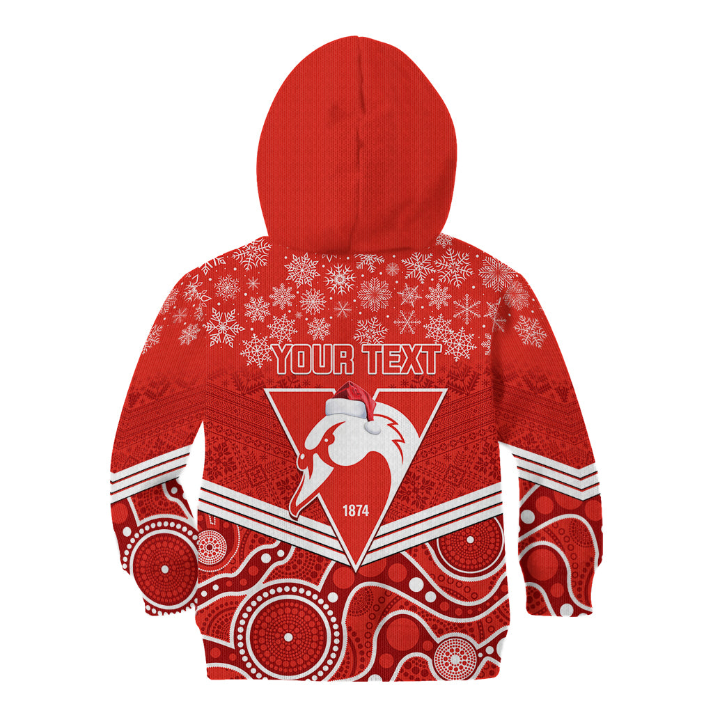 personalised-swans-football-christmas-kid-hoodie-merry-xmas-2023-mix-aboriginal-art
