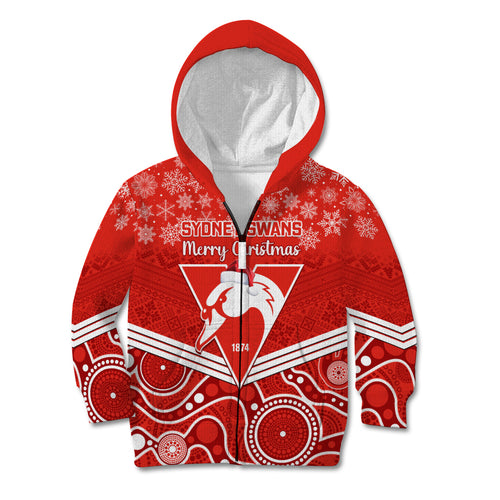 personalised-swans-football-christmas-kid-hoodie-merry-xmas-2023-mix-aboriginal-art