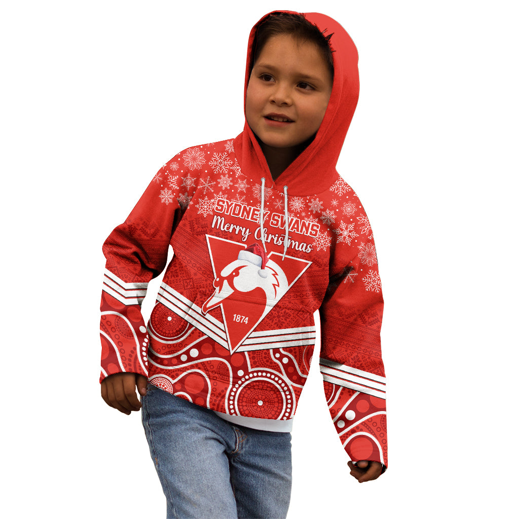 personalised-swans-football-christmas-kid-hoodie-merry-xmas-2023-mix-aboriginal-art