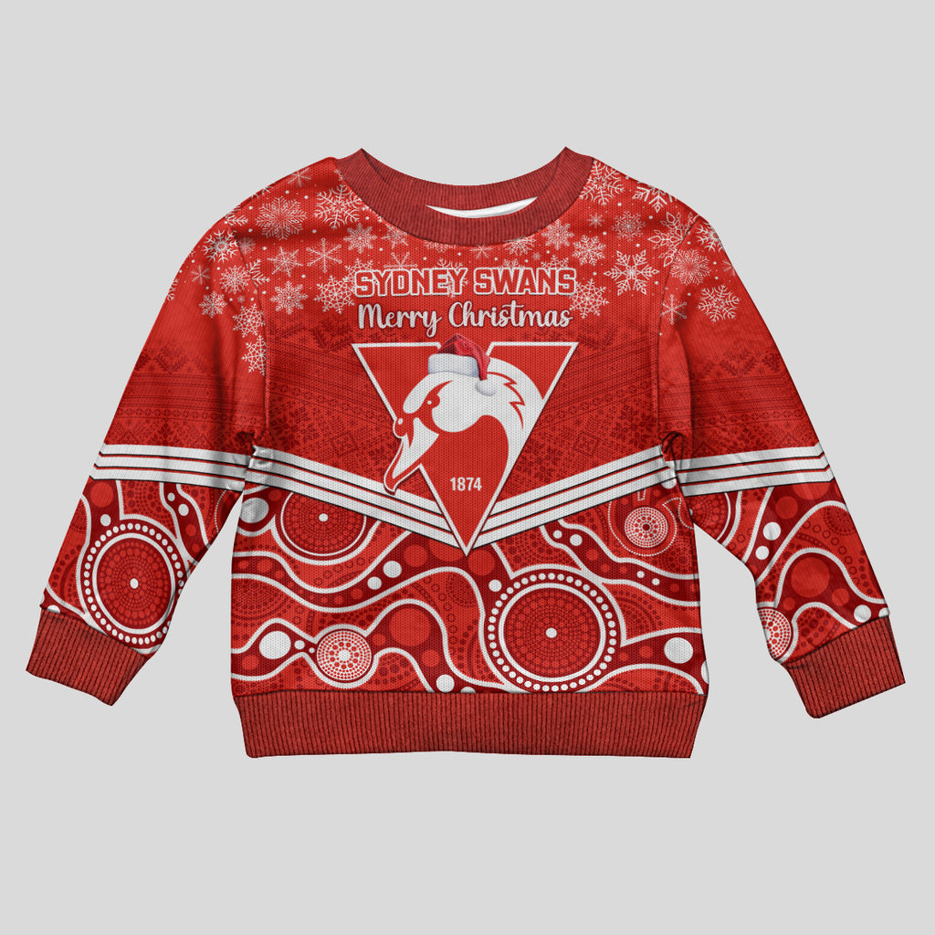 personalised-swans-football-christmas-kid-ugly-christmas-sweater-merry-xmas-2023-mix-aboriginal-art