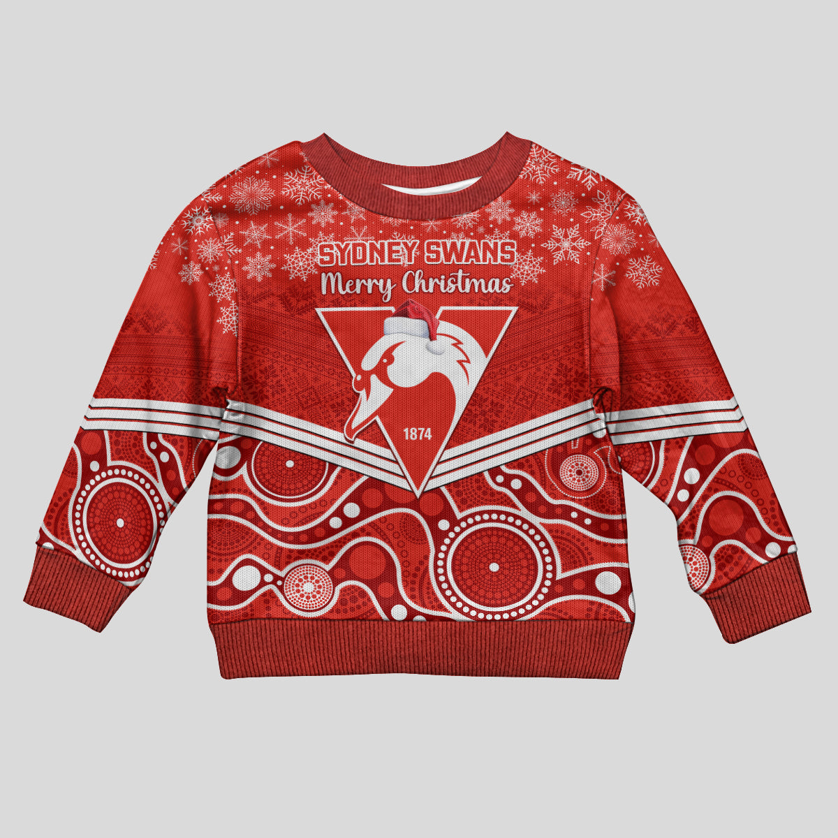 personalised-swans-football-christmas-kid-ugly-christmas-sweater-merry-xmas-2023-mix-aboriginal-art